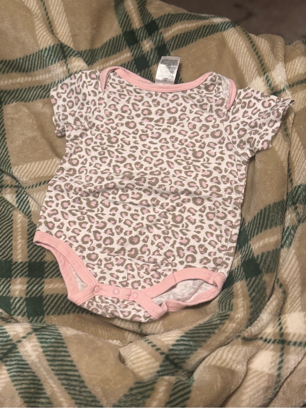 Fisher-Price Pink and White Leopard Print One-Piece Bodysuit